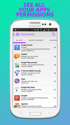 Screenshot of the application F-Secure App Permissions - #3
