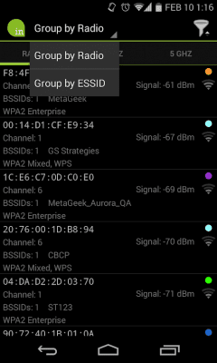 Screenshot of the application inSSIDer - #7