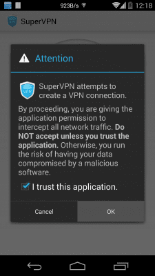 Screenshot of the application SuperVPN Free VPN Client - #2