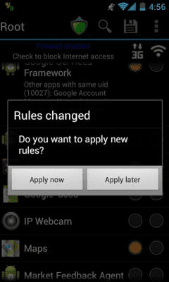 Screenshot of the application Root Firewall Free - #3