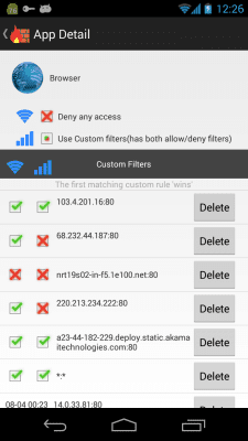 Screenshot of the application NoRoot Firewall - #5