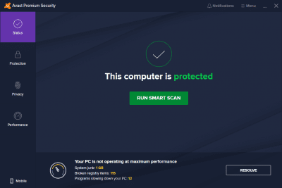 Screenshot of the application Avast Internet Security - #1