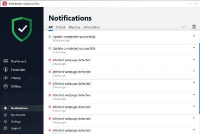 Screenshot of the application BitDefender Antivirus Plus - #4