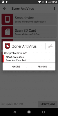 Screenshot of the application Zoner AntiVirus Free - #3
