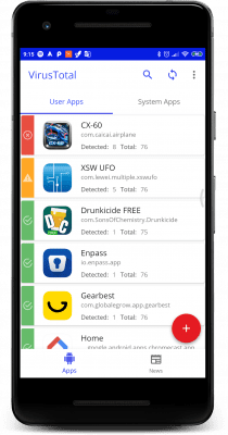 Screenshot of the application VirusTotal Mobile - #2