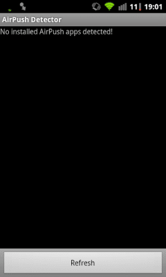 Screenshot of the application AirPush Detector - #1
