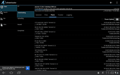 Screenshot of the application aDownloader - torrent download - #7