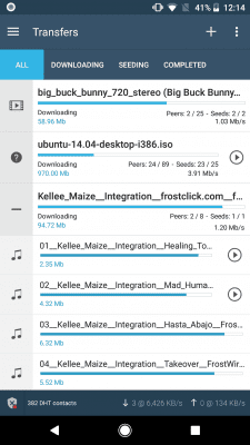 Screenshot of the application FrostWire: Torrent Downloader & Music Player - #4