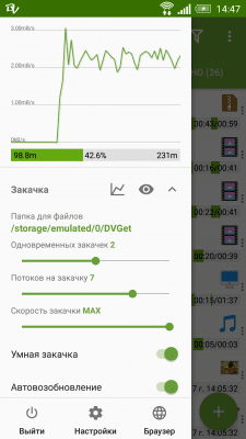 Screenshot of the application DVGet Download Manager - #2