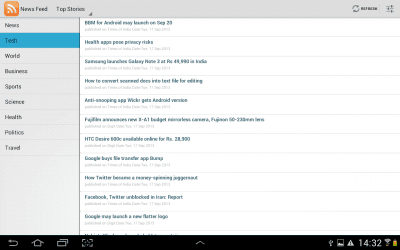 Screenshot of the application News Feed (RSS Reader) - #1