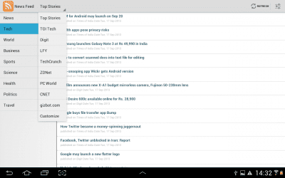 Screenshot of the application News Feed (RSS Reader) - #2