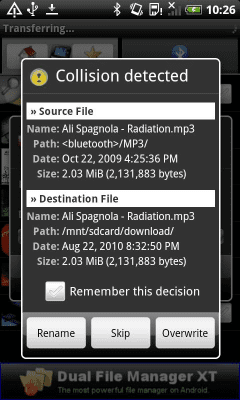Screenshot of the application Bluetooth File Transfer - #6