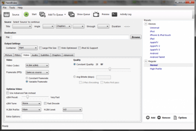 Screenshot of the application HandBrake for Windows - #3