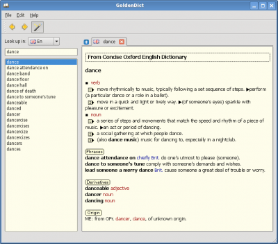 Screenshot of the application GoldenDict - #2