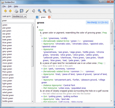 Screenshot of the application GoldenDict - #7