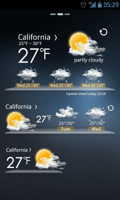 Screenshot of the application Moon Light GO Weather EX - #3