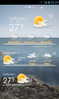 Screenshot of the application Moon Light GO Weather EX - #4