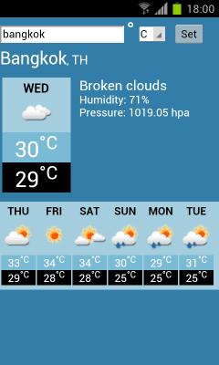 Screenshot of the application Weather forecast by ExpertiseNetComs - #1