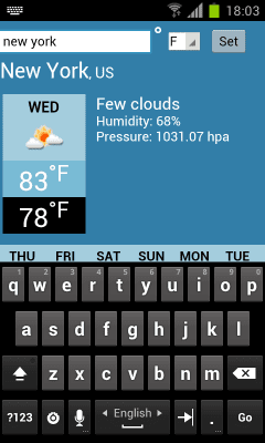 Screenshot of the application Weather forecast by ExpertiseNetComs - #3