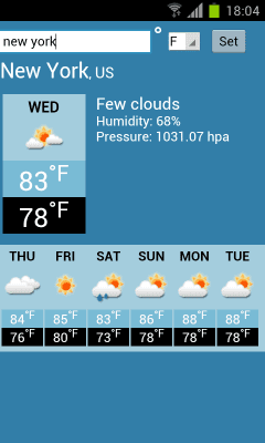 Screenshot of the application Weather forecast by ExpertiseNetComs - #4