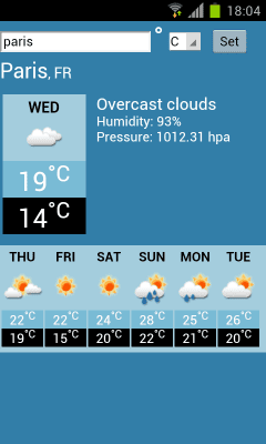 Screenshot of the application Weather forecast by ExpertiseNetComs - #5
