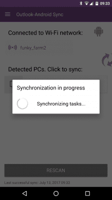 Screenshot of the application Outlook-Android Sync - #2