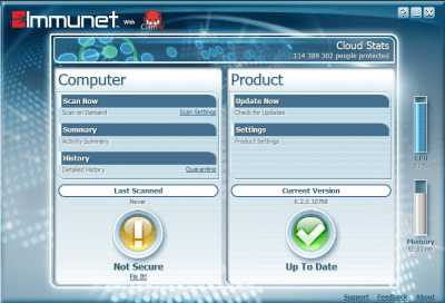 Screenshot of the application Immunet - #1