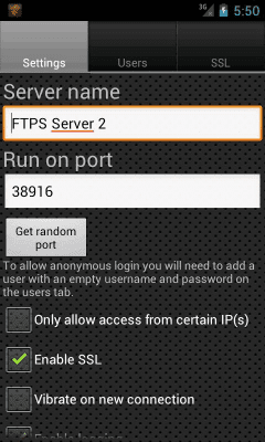 Screenshot of the application HTTPS / FTPS / SFTP Server - #3
