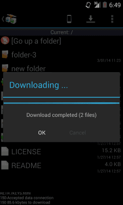 Screenshot of the application AndFTP - #4