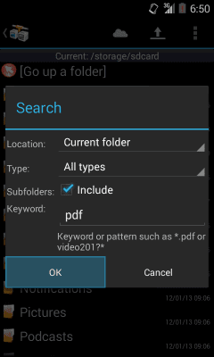 Screenshot of the application AndFTP - #6