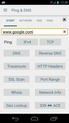 Screenshot of the application Ping & Net - #1