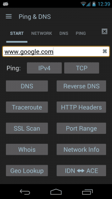 Screenshot of the application Ping & Net - #2