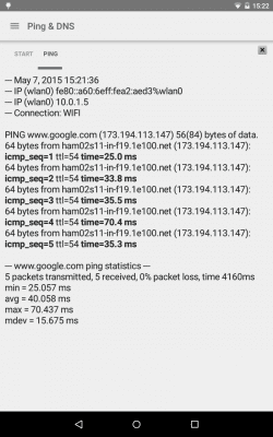Screenshot of the application Ping & Net - #6