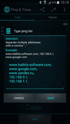 Screenshot of the application Ping and Trace Pro - #1