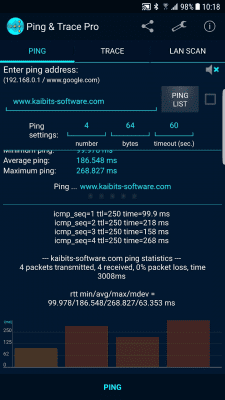 Screenshot of the application Ping and Trace Pro - #2