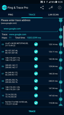 Screenshot of the application Ping and Trace Pro - #3