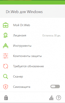 Screenshot of the application Dr.Web Security Space - #1