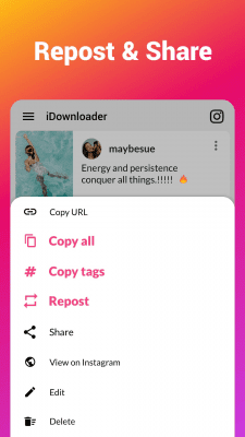 Screenshot of the application Video Downloader for Instagram - #5