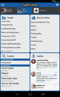 Screenshot of the application TweetCaster for Twitter - #8