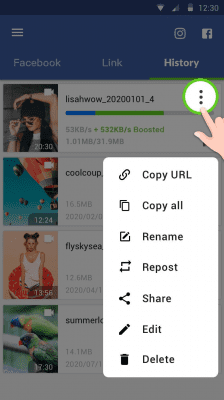 Screenshot of the application Video Downloader for Facebook - #5