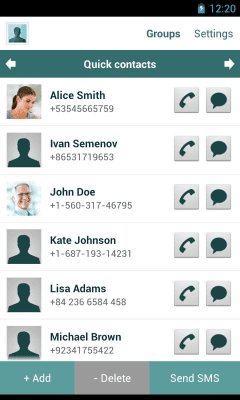 Screenshot of the application Quick contacts - #2