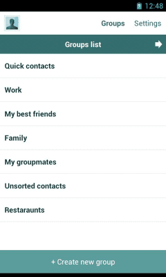 Screenshot of the application Quick contacts - #3