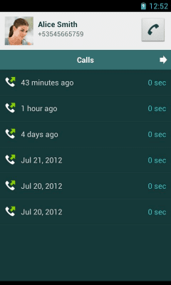 Screenshot of the application Quick contacts - #6