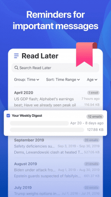 Screenshot of the application CleanEmail - #7
