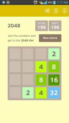 Screenshot of the application 2048 NUMBER online puzzles - #5