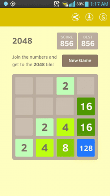 Screenshot of the application 2048 NUMBER online puzzles - #6