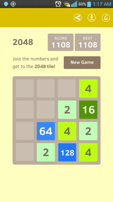 Screenshot of the application 2048 NUMBER online puzzles - #7