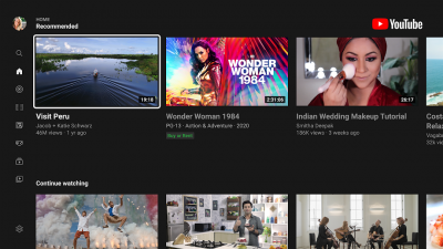 Screenshot of the application YouTube for Android TV - #1