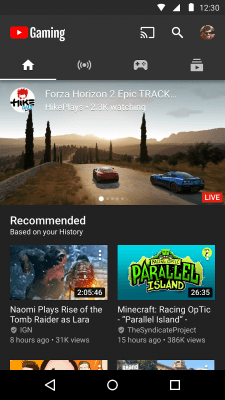 Screenshot of the application YouTube Gaming - #1