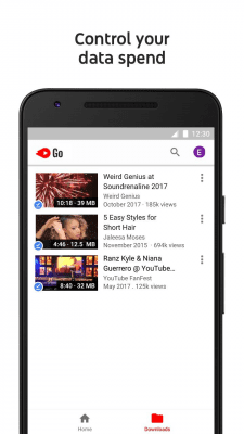 Screenshot of the application YouTube Go - #4